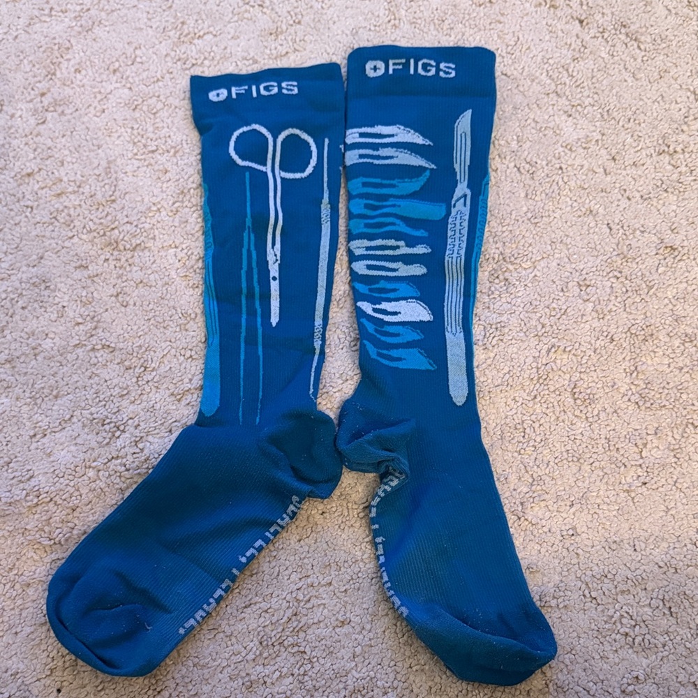 Figs Blue Surgical Instrument Men's Socks